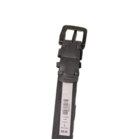 NWT Buckle BKE Womens Bonded Leather Belt Distressed Western 43x1.25" Gray Large - Picture 8 of 9